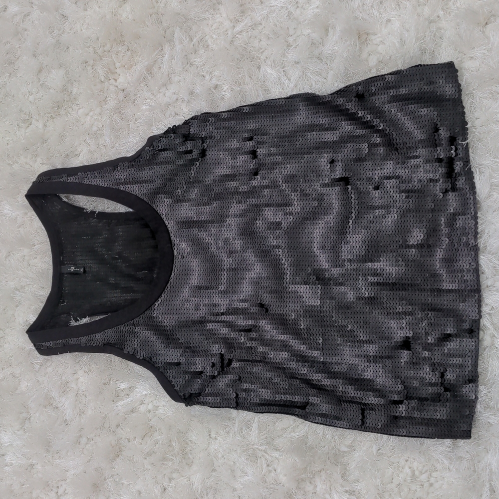Black sequin racer back tank